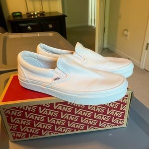 white slip on VANS